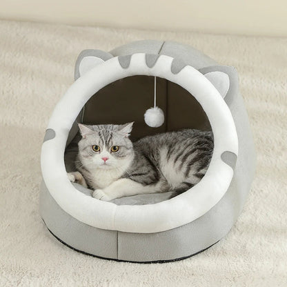 Warm Comfortable Plush Bed for Cats Cozy Cave