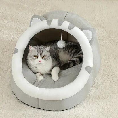 Warm Comfortable Plush Bed for Cats Cozy Cave
