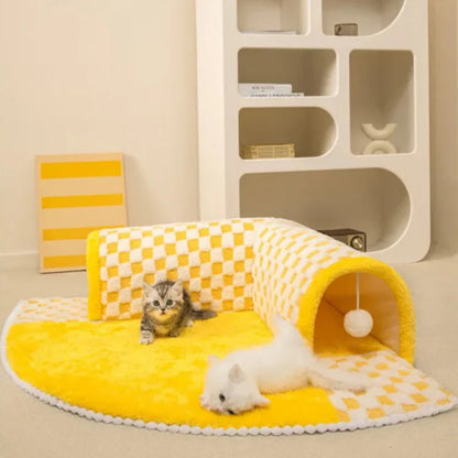 Cozy Memory Foam Bed for Cats Play Purr 2-IN-1