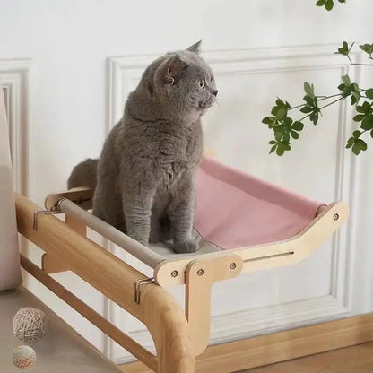 Comfortable Stylish Wooden Hammock for Cats Give Spot