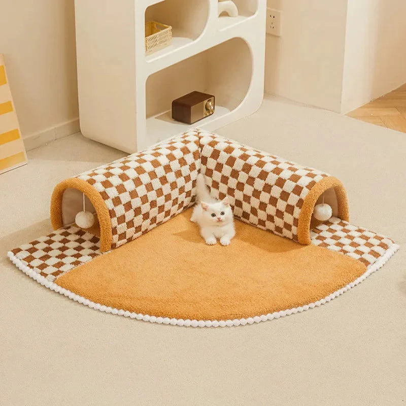 Cozy Memory Foam Bed for Cats Play Purr 2-IN-1