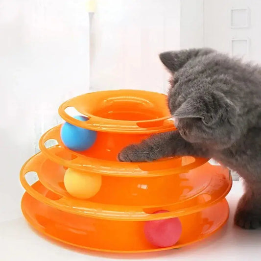 Interactive Ball Toy for Cats Entertained Layer Tower