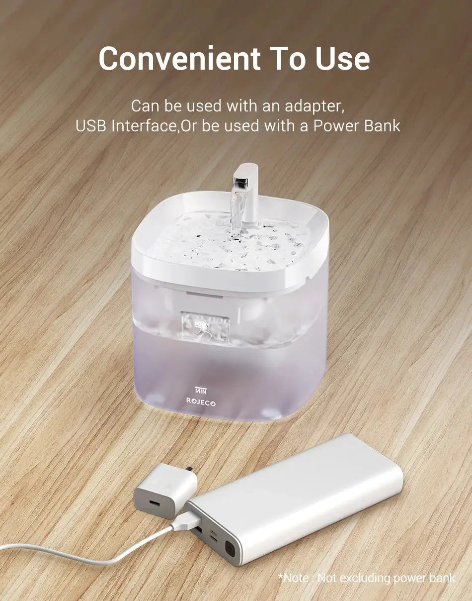 Transparent Smart Water Fountain for Cats Always Dehydrated 1.5L