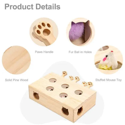 Interactive Durable Plush Toy for Cats Whack Mole