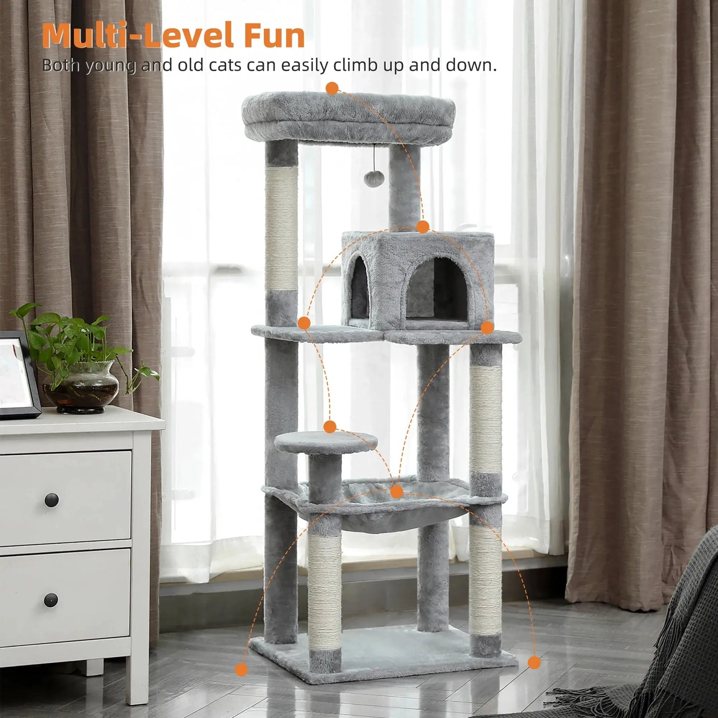 Spacious Multi Sisal Scratching Post for Cats Give
