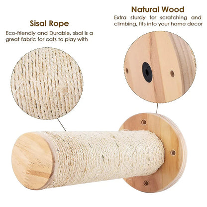 Wall Mounted Scratching Post for Cats Climbing Rewarding