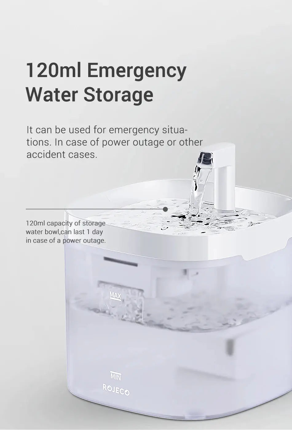 Transparent Smart Water Fountain for Cats Always Dehydrated 1.5L