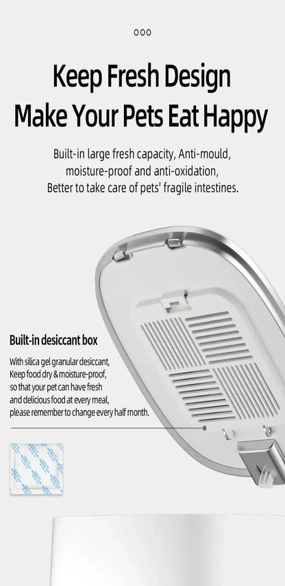 Automatic Remote Slow Feeder Bowl for Cats Waiting 4L