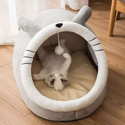Warm Comfortable Plush Bed for Cats Cozy Cave