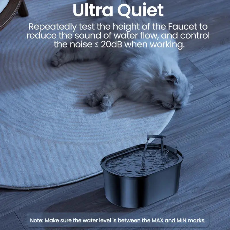 Stainless Steel Water Fountain for Cats Natural Hydration 3.2L