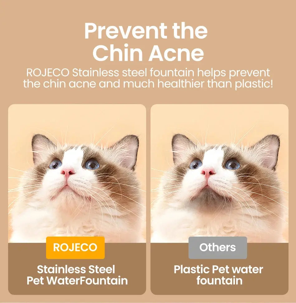 Stainless Steel Water Fountain for Cats Natural Hydration 3.2L