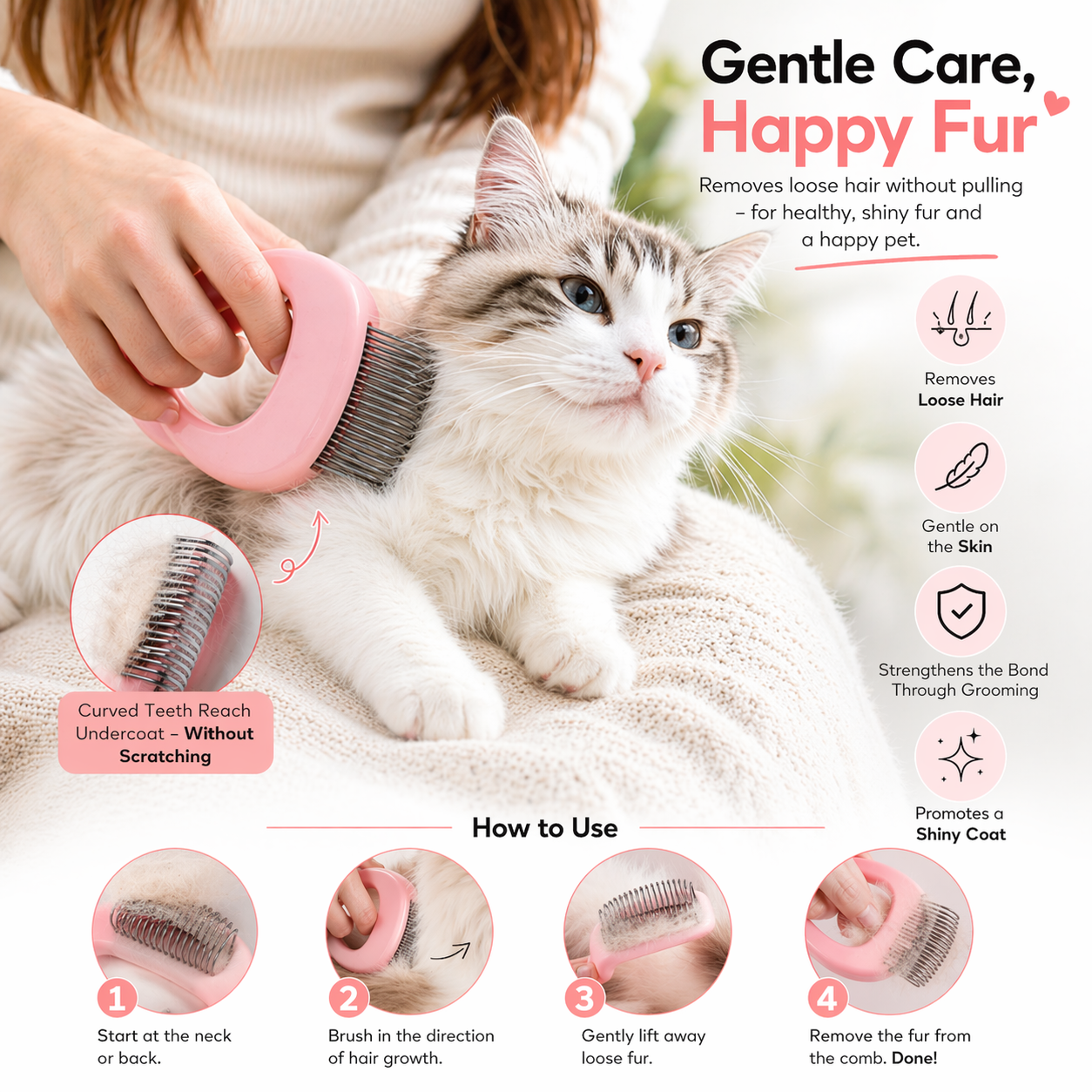 Silicone Hair Remover Tool for Cats & Dogs