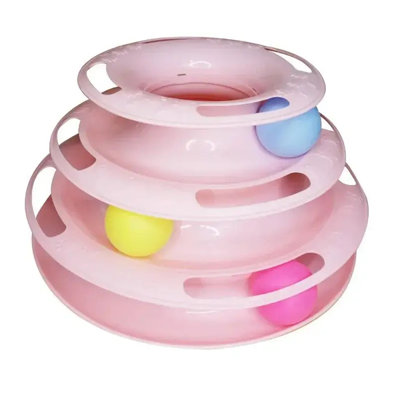 Interactive Ball Toy for Cats Entertained Layer Tower
