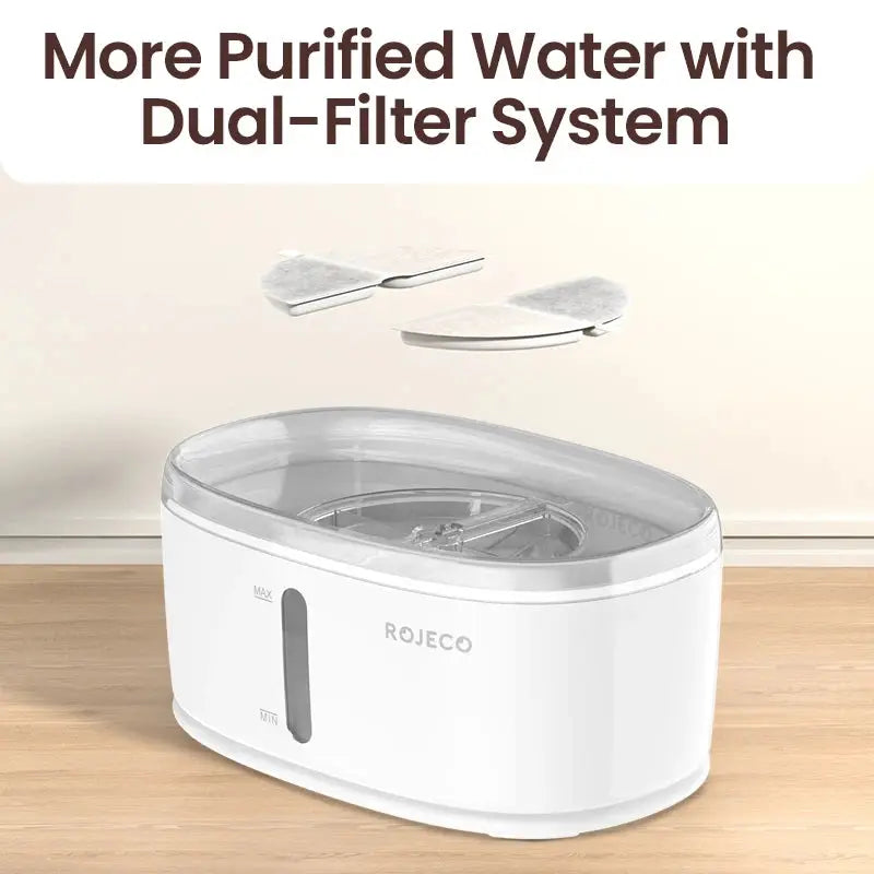Automatic Dual Water Fountain for Cats Hydrated Healthy 2.5L
