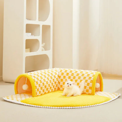Cozy Memory Foam Bed for Cats Play Purr 2-IN-1