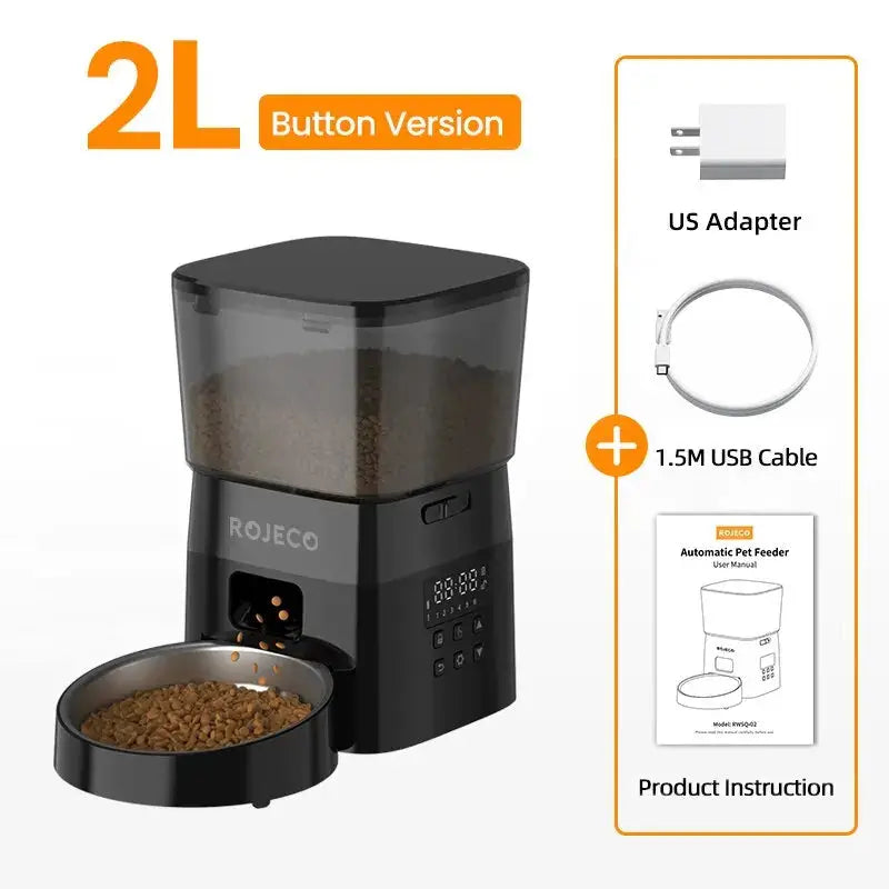 Automatic Stainless Steel Slow Feeder Bowl for Cats 2L