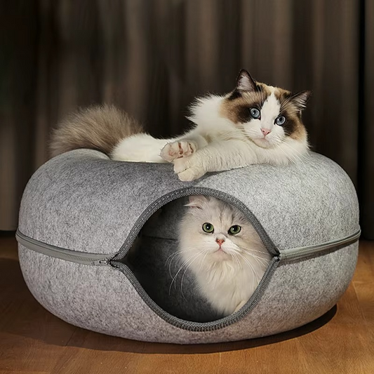 Cozy Interactive Plush Bed for Cats Hideaway Playground