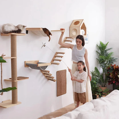 Wall Mounted Scratching Post for Cats Climbing Rewarding