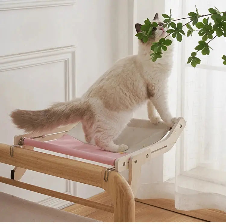 Comfortable Stylish Wooden Hammock for Cats Give Spot