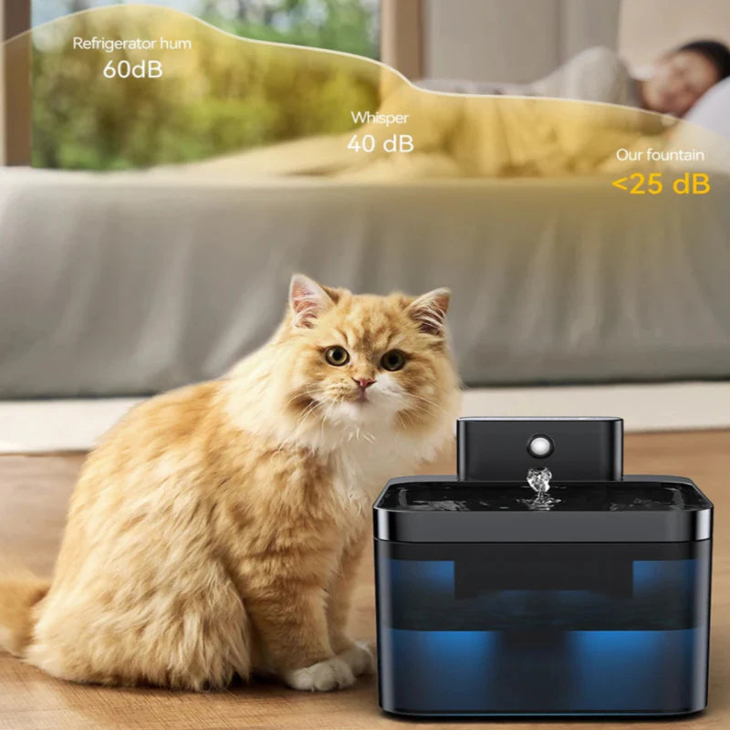 Wireless Automatic Water Fountain for Cats Hydration Rechargeable