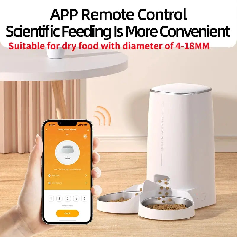 Automatic Remote Slow Feeder Bowl for Cats Waiting 4L