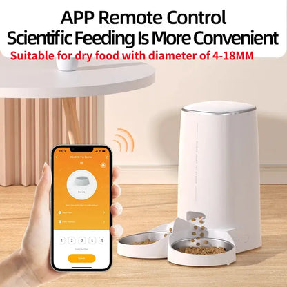Automatic Remote Slow Feeder Bowl for Cats Waiting 4L
