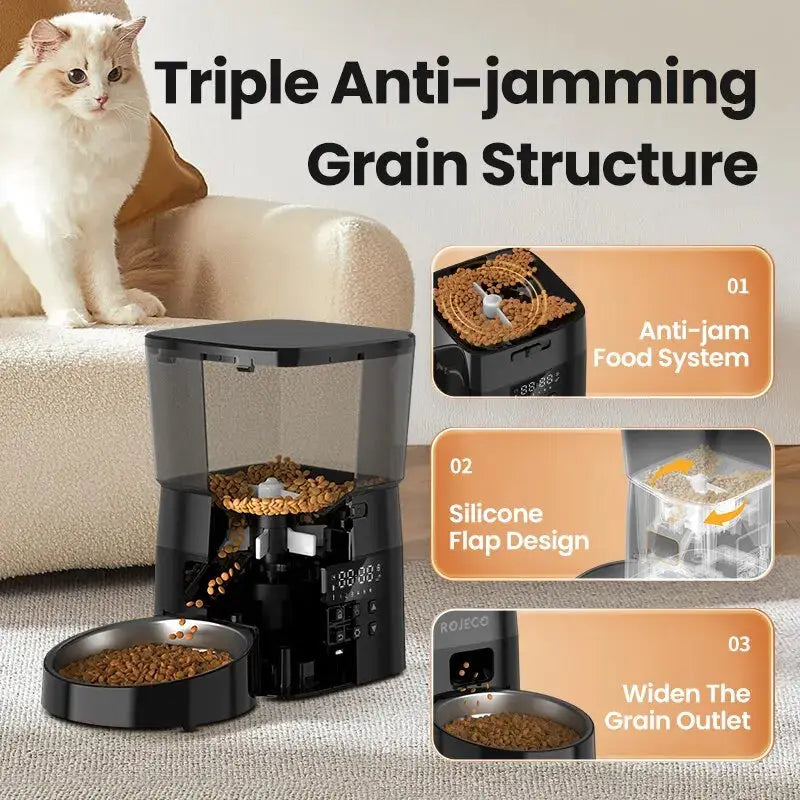 Automatic Stainless Steel Slow Feeder Bowl for Cats 2L