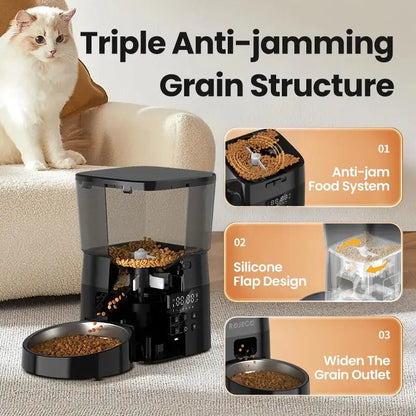 Automatic Stainless Steel Slow Feeder Bowl for Cats 2L