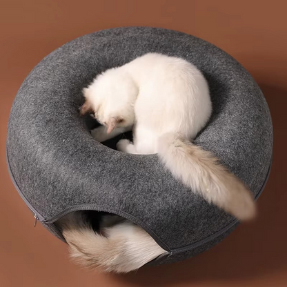 Cozy Interactive Plush Bed for Cats Hideaway Playground