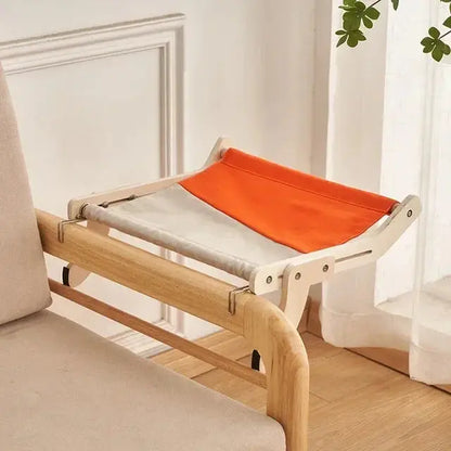 Comfortable Stylish Wooden Hammock for Cats Give Spot