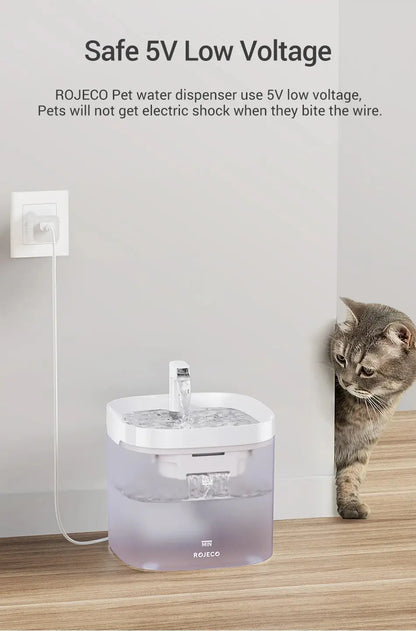 Transparent Smart Water Fountain for Cats Always Dehydrated 1.5L