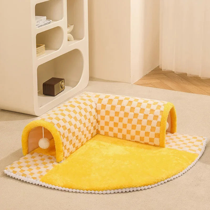Cozy Memory Foam Bed for Cats Play Purr 2-IN-1