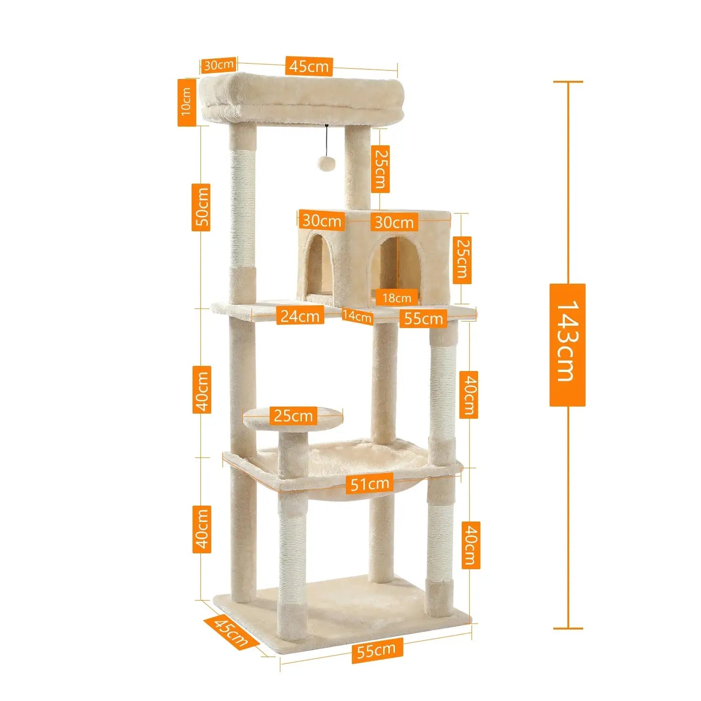 Spacious Multi Sisal Scratching Post for Cats Give