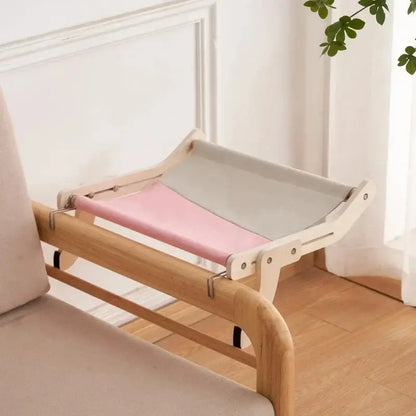 Comfortable Stylish Wooden Hammock for Cats Give Spot
