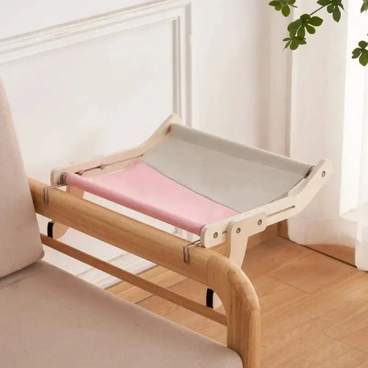 Comfortable Stylish Wooden Hammock for Cats Give Spot