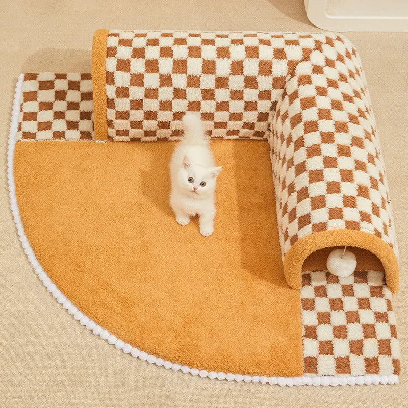 Cozy Memory Foam Bed for Cats Play Purr 2-IN-1
