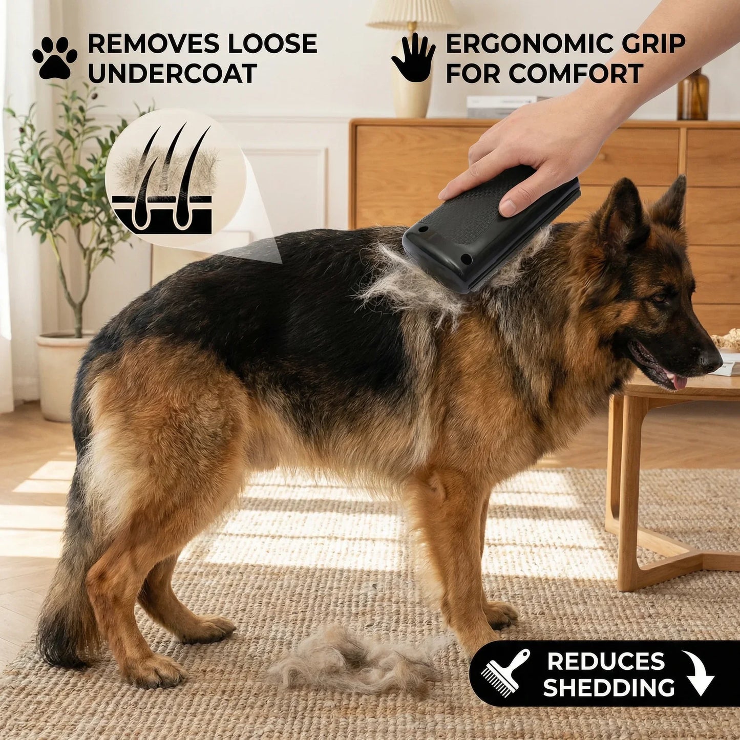 Deshedding Hair Remover Tool for Cats & Dogs
