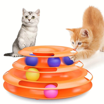 Interactive Ball Toy for Cats Entertained Layer Tower