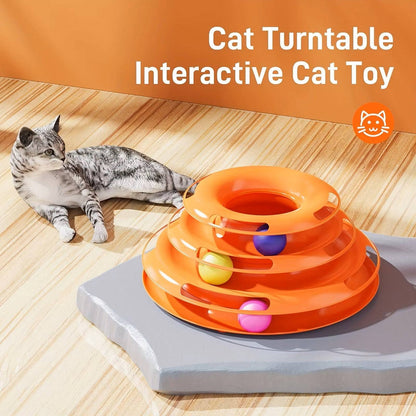 Interactive Ball Toy for Cats Entertained Layer Tower