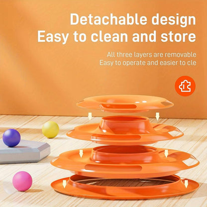 Interactive Ball Toy for Cats Entertained Layer Tower