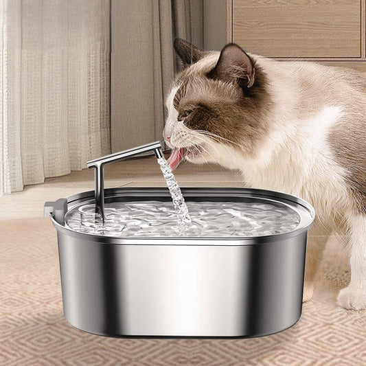Stainless Steel Water Fountain for Cats Natural Hydration 3.2L