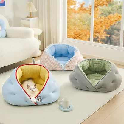 Cozy Plush Bed for Cats & Dogs Warmth