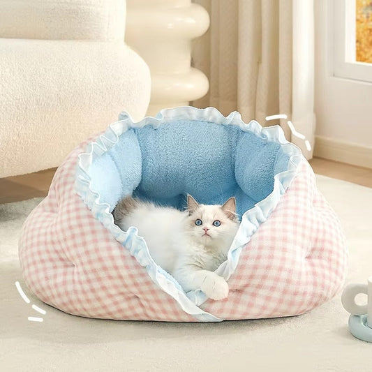 Cozy Plush Bed for Cats & Dogs Warmth