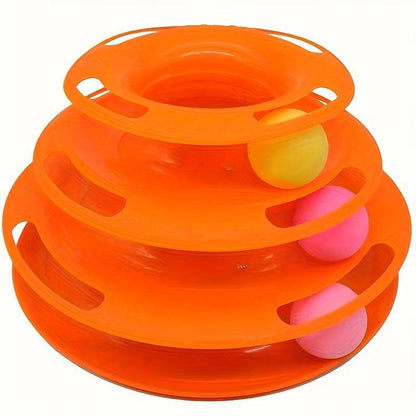 Interactive Ball Toy for Cats Entertained Layer Tower