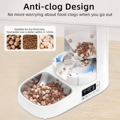 Automatic Stainless Steel Slow Feeder Bowl for Cats 4L