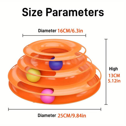Interactive Ball Toy for Cats Entertained Layer Tower